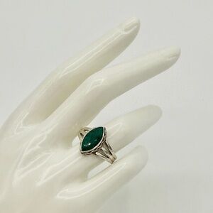 925 Sterling Silver Malachite Ring - Size 9